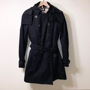 Burberry Brit Mid Length Black Trench Coat